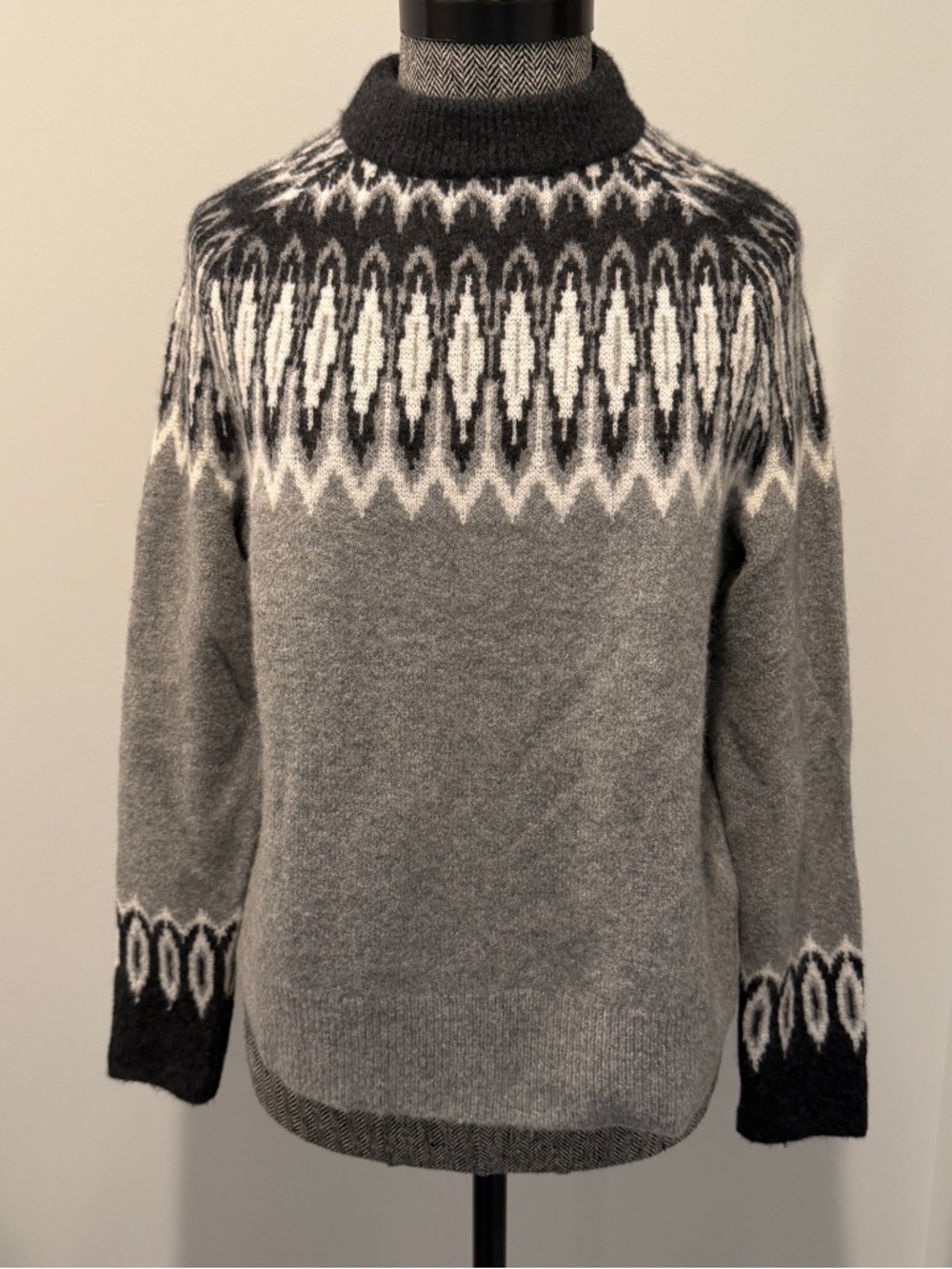 Vineyard Vines Grey Fair Isle Wool Blend Sweater